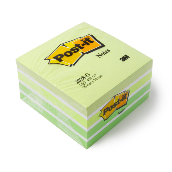 1410100300 Post-it® Haftnotiz-Würfel grün Post-it® Haftnotiz-Würfel grün