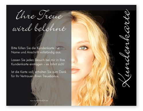 Kundenkarte "blonde Schönheit"