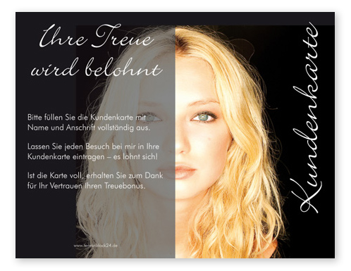 Kundenkarte "blonde Schönheit" Kundenkarte "blonde Schönheit"