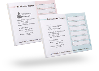 Terminzettel Classic mit Logo & Texteindruck