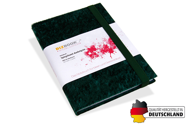 177103 BIZBOOX® Spiegelsamt dunkelgrün DIN A5 BIZBOOX® Spiegelsamt dunkelgrün DIN A5